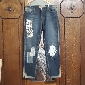 Free people patched lace jeans 29